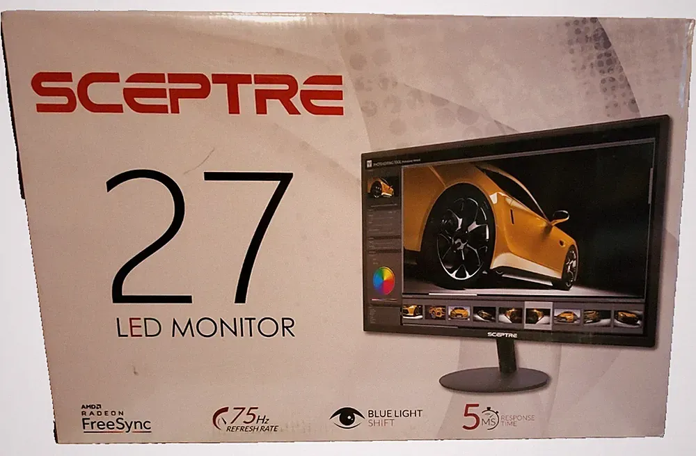 Sceptre 27" upto 75Hz 5ms Monitor HDMI VGA Dual Speakers HDMI DVI VGA ULTRA THIN