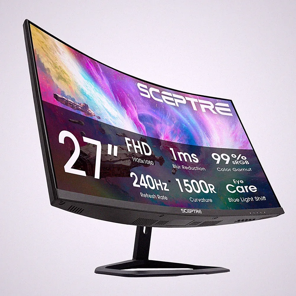 Sceptre 27Inch Curved Gaming Monitor, FHD 1080p, 240Hz, 1500R, DisplayPort &...