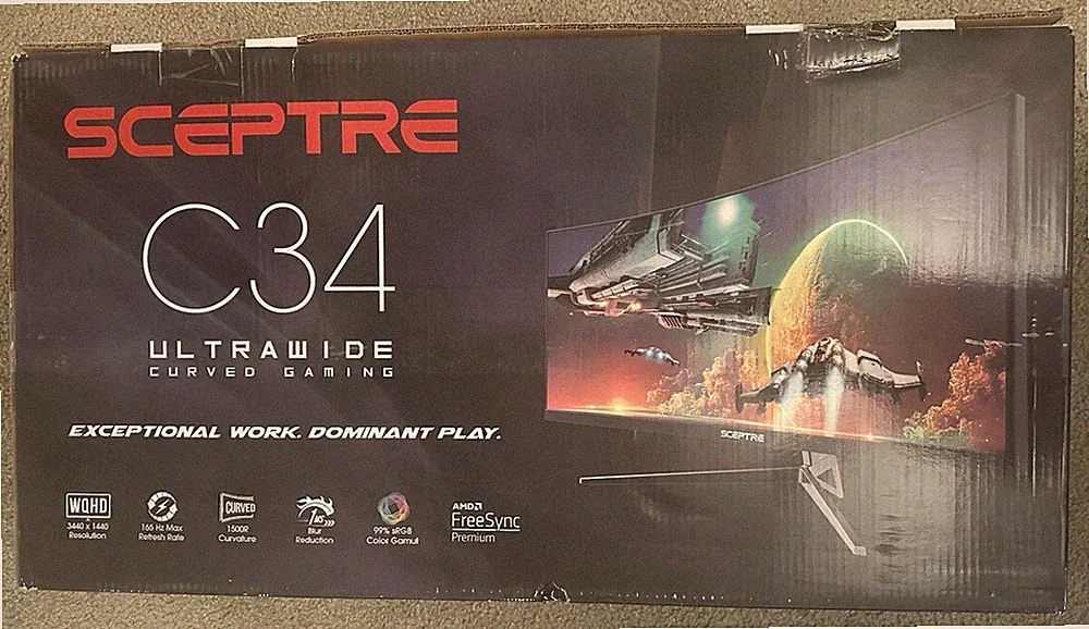 Sceptre 34-Inch Curved Ultrawide WQHD Monitor 3440 X 1440 R1500 C345B-QUT168