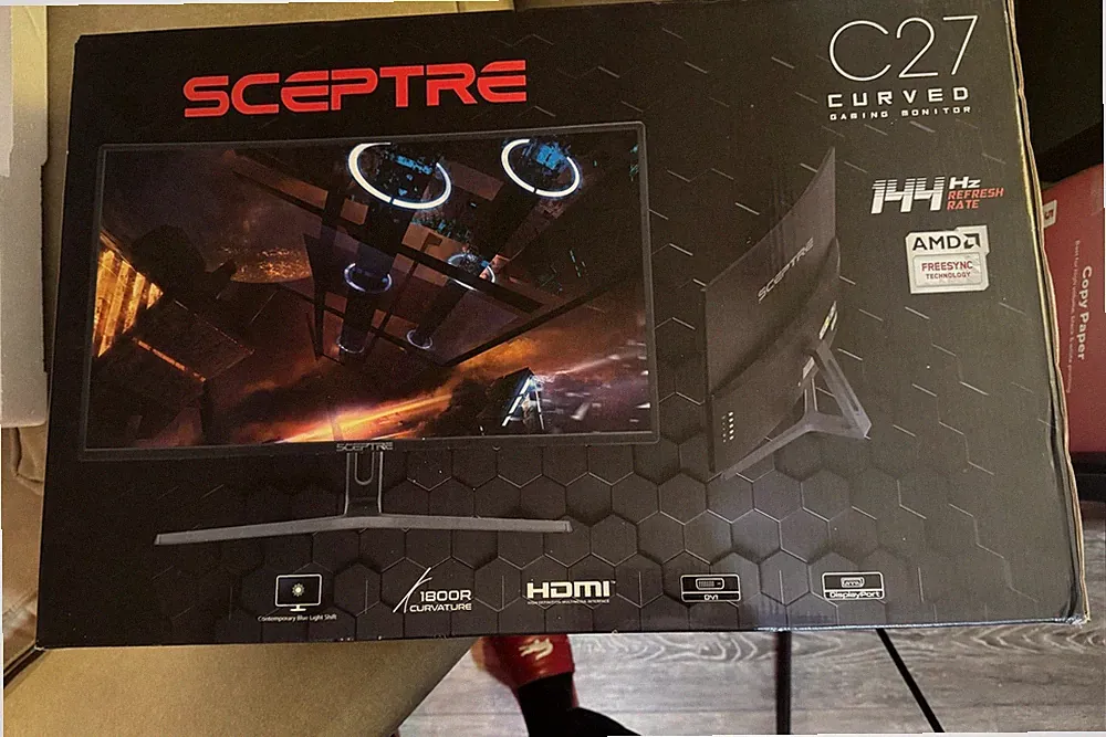 Sceptre C27 27" Curved Gaming Monitor 144Hz AMD FreeSync HDMI DP DVI