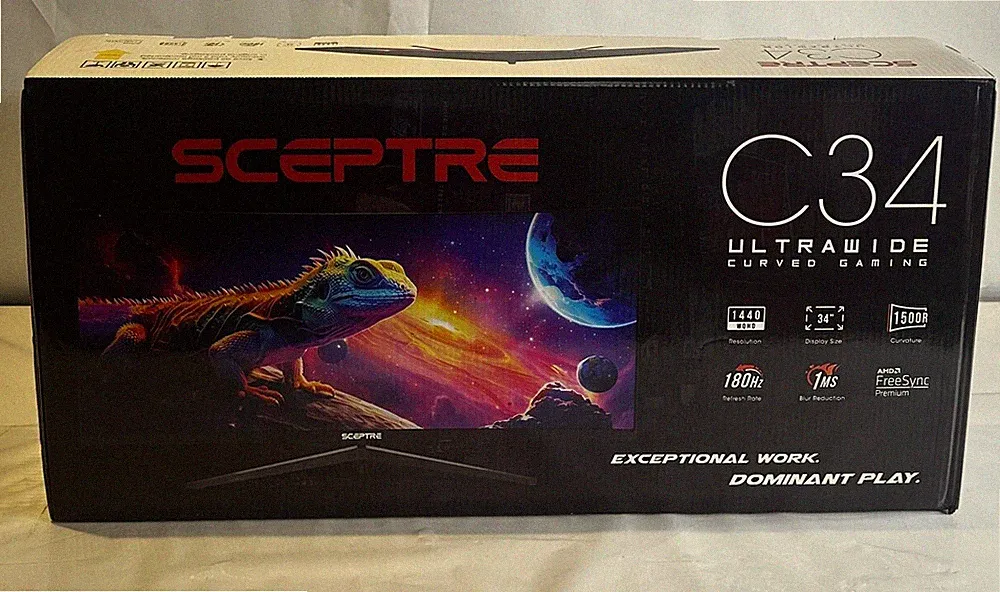 SCEPTRE C345B-QUT168-1 C34 ULTRAWIDE CURVED GAMING 180HZ 3440 X 1440 RESOLUTION