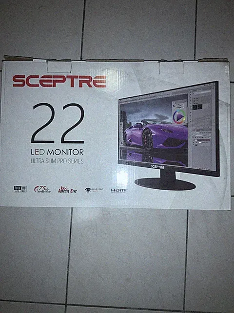 Sceptre E225W-19203R 22in. Ultra Thin 1080P LED Monitor - Metallic Black