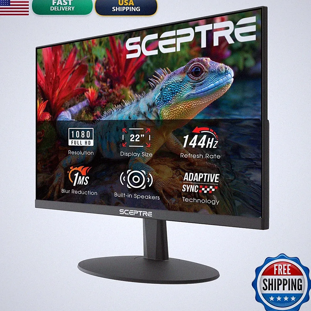 Sceptre E225W-FW144 22-Inch Gaming Monitor Machine Black