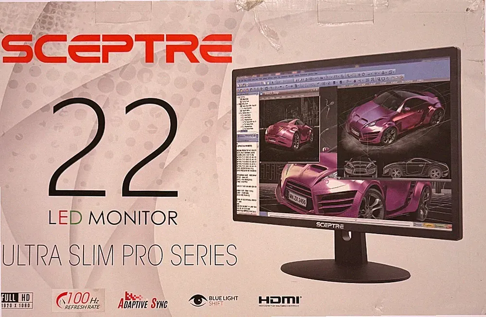 SCEPTRE LED 22" ULTRA SLIM PRO SERIES 100HZ LED MONITOR - NEW / OPEN BOX