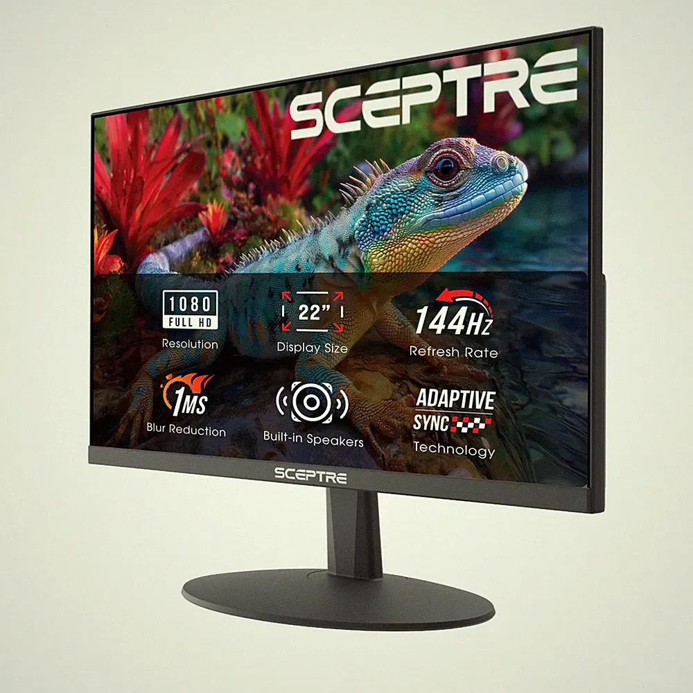 Sceptre New 22-Inch Gaming Monitor, FHD 1080p, Up to 144Hz, HDMI, DisplayPort, B