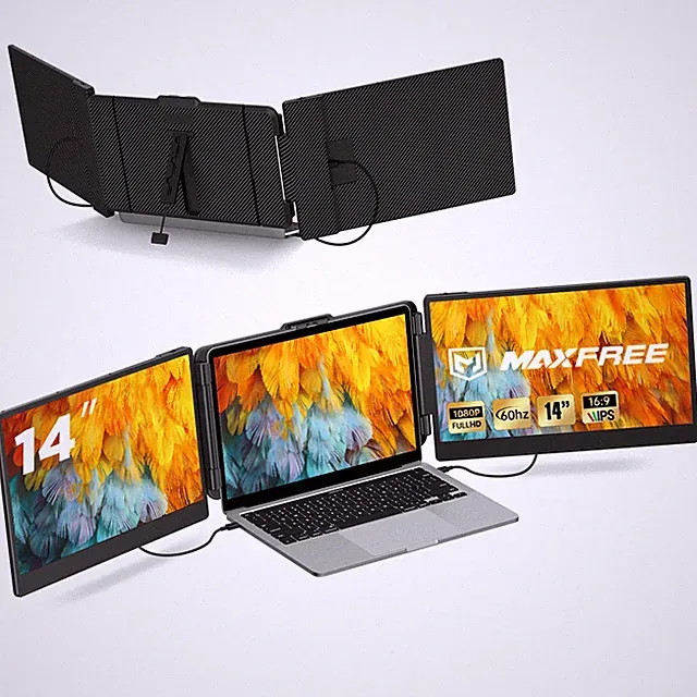 Secondhand Laptop Triple Screen Extender 14" 1080P for Windows/Mac/Android