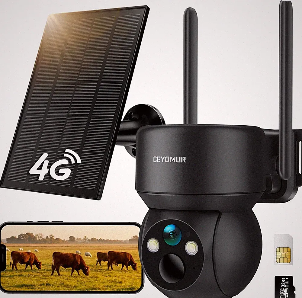 Security Camera Wireless Outdoor, 4G Security Camera with Built-in SIM Card