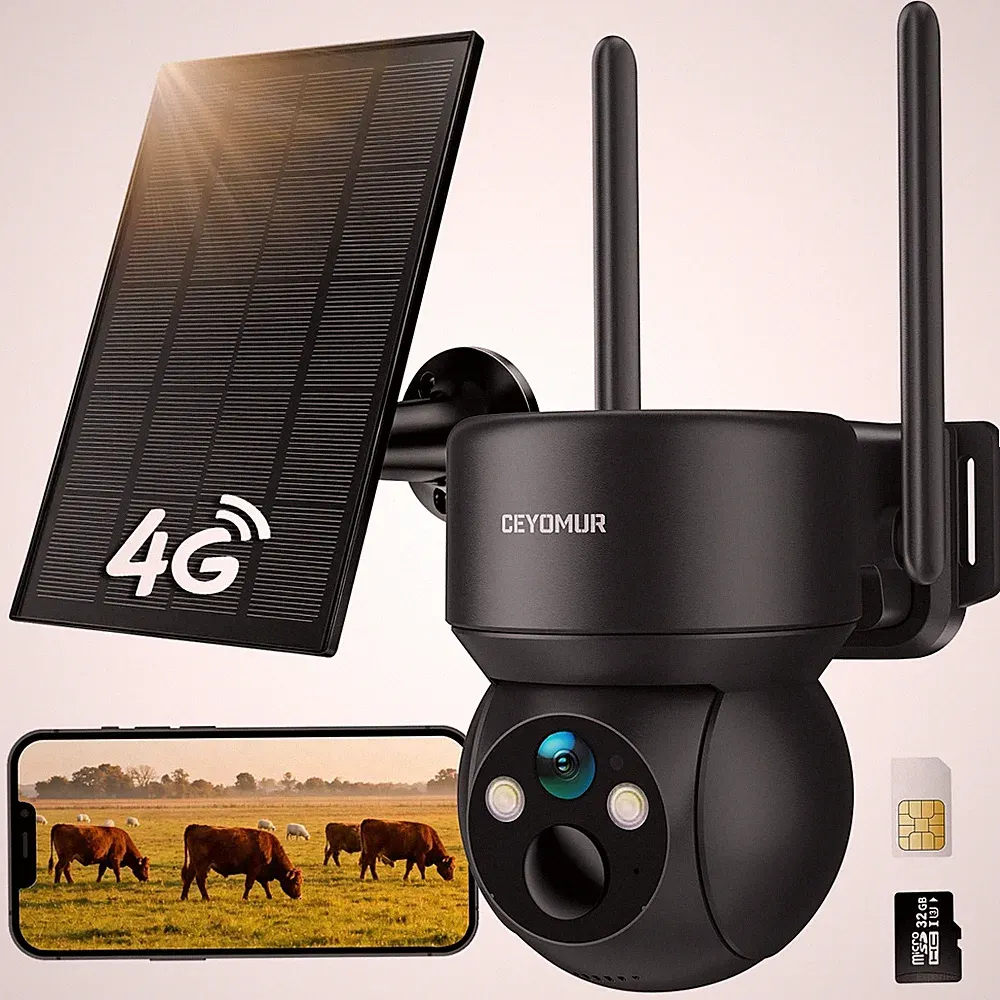 Security Camera Wireless Outdoor, 4G Security Camera with Builtin SIM Card