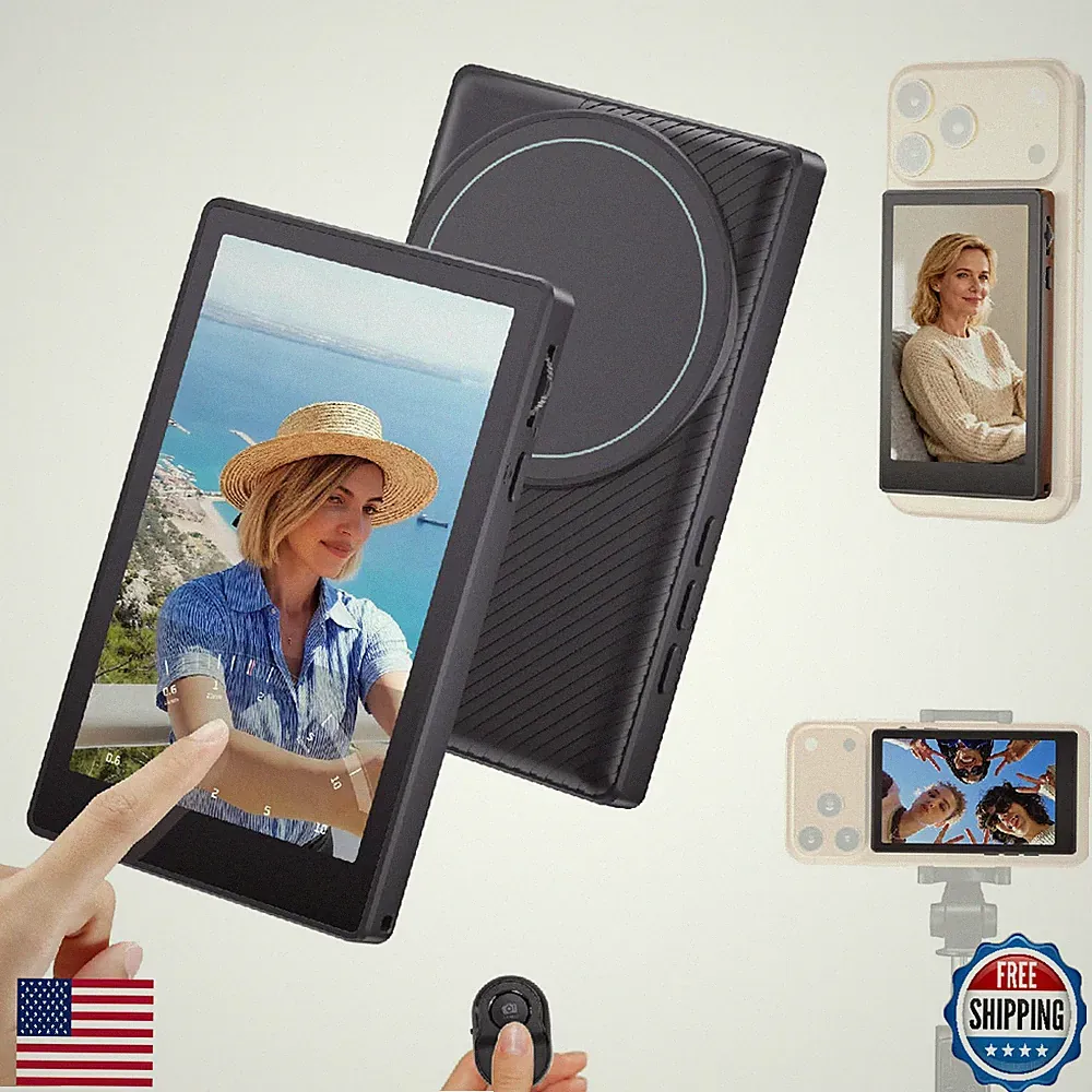 Selfie Monitor Screen for iPhone: Wireless Magnetic Vlog Kit with Touch Screen F