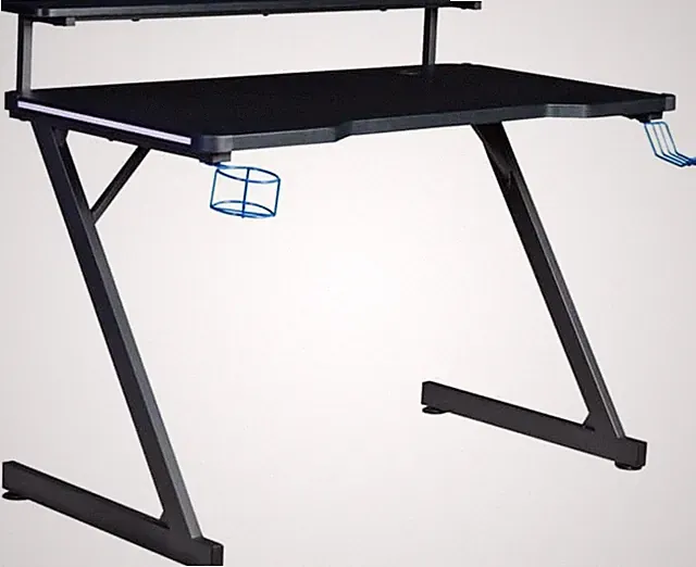Series 48" LED Gaming Computer Desk with Riser Shelf, USB Charging Port, Cup Hol