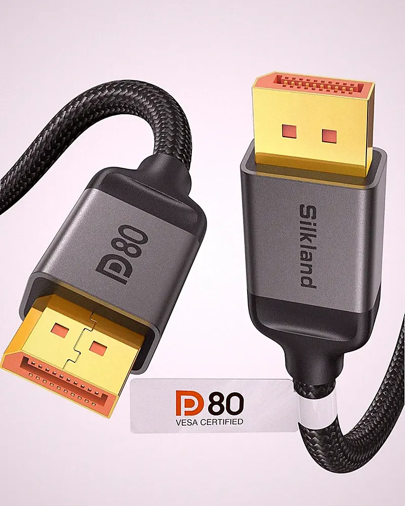 Silkland 80Gbps DisplayPort Cable 2.1 6.6FT/2M VESA Certified, 8K@240Hz, 4K@5...