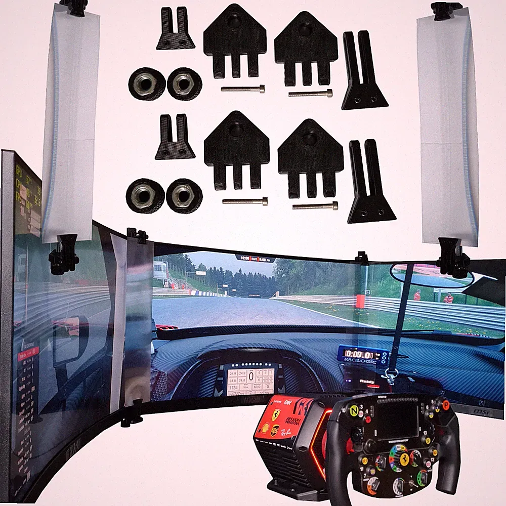 Sim Racing Bezel Free Kit Universal For Triple Monitors/Tv's, Flat Or Curved