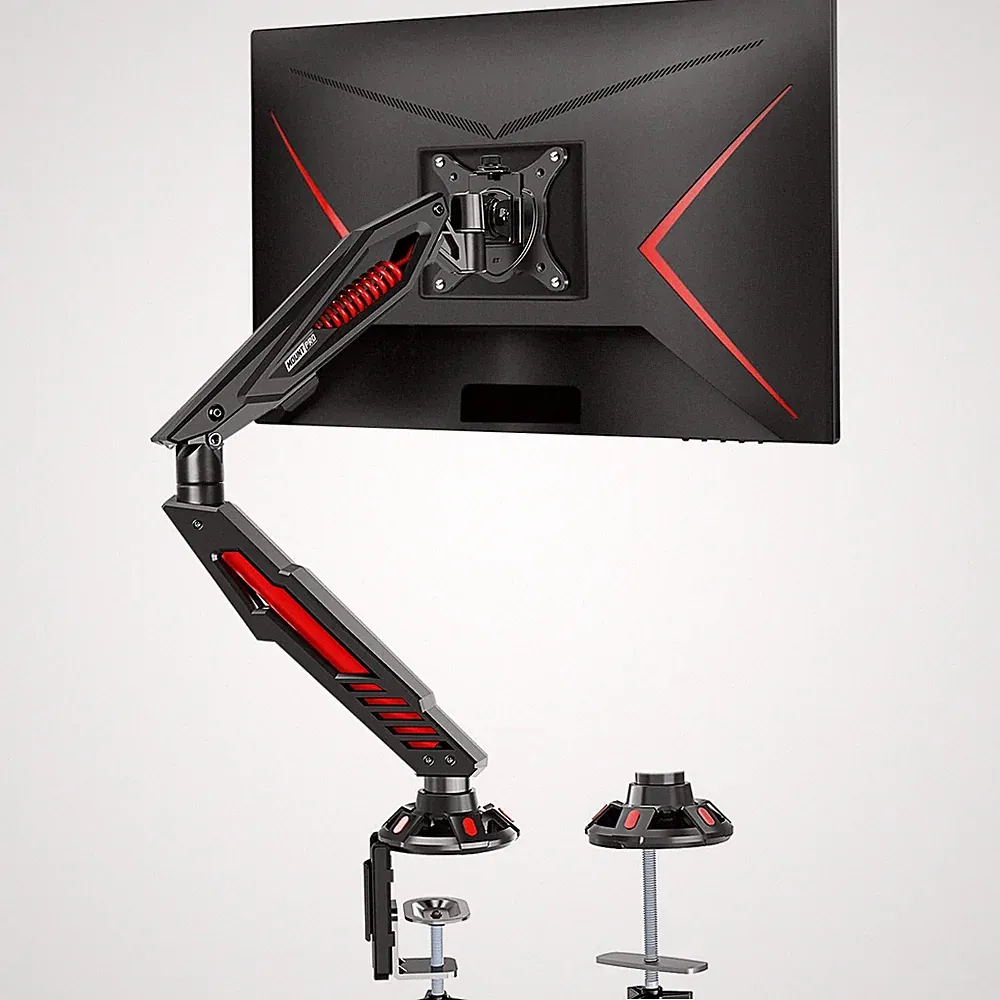 Single Gaming Monitor Stand Mechanical Spring Arm Fits Up To 32 Inch Display