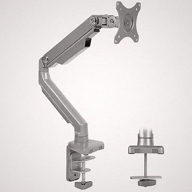 Single Monitor Desk Mount for Screens up to 32 In. Adapter Silver Free Shipping