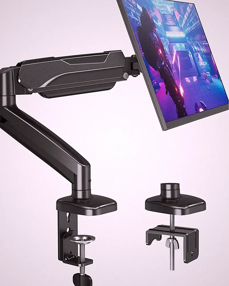 Single Monitor Desk Mount Holds Screen up to 32 inch, Height Adjustable Monit...