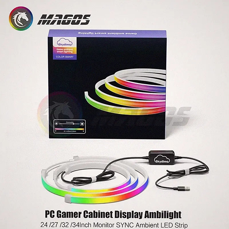 Skydimo Monitor Ambilight RGB LED Strip Backlight PC Gaming 24-34in USB