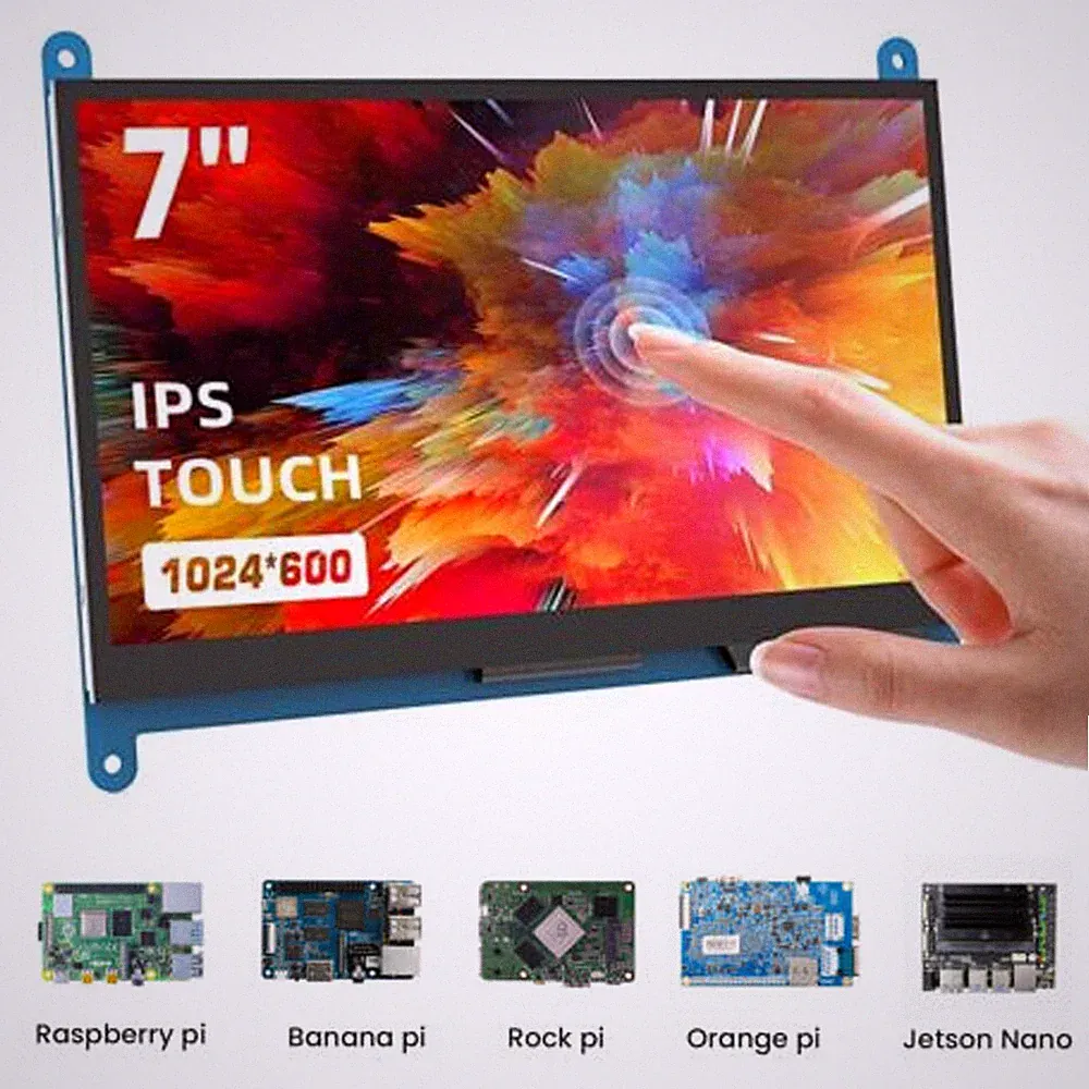 Small 7 inch Touchscreen HDMI Monitor Portable RasPi PC Second Gaming Screen
