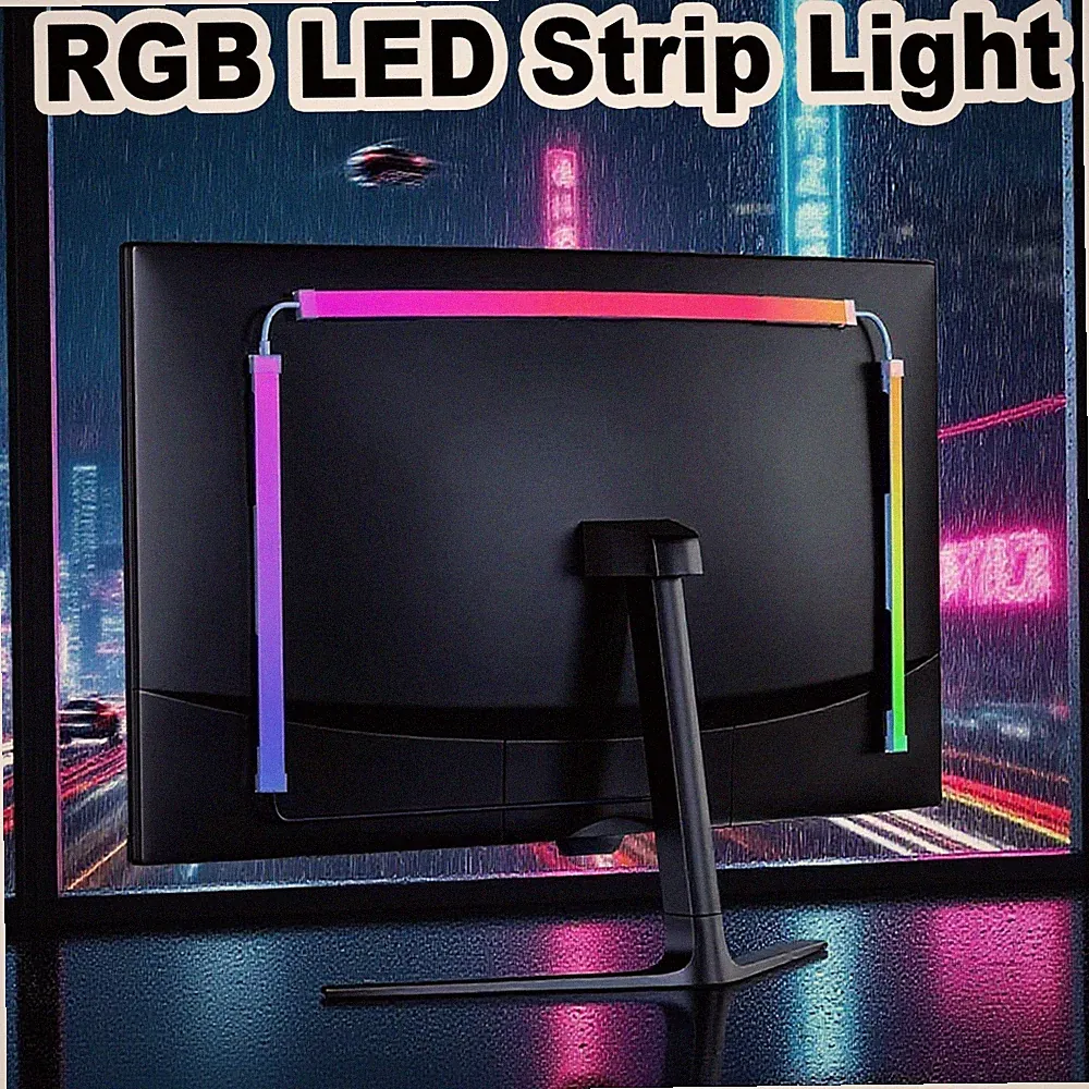 Smart USB RGB LED Strip Light PC Display Screen Gaming Atmosphere Decor Lighting