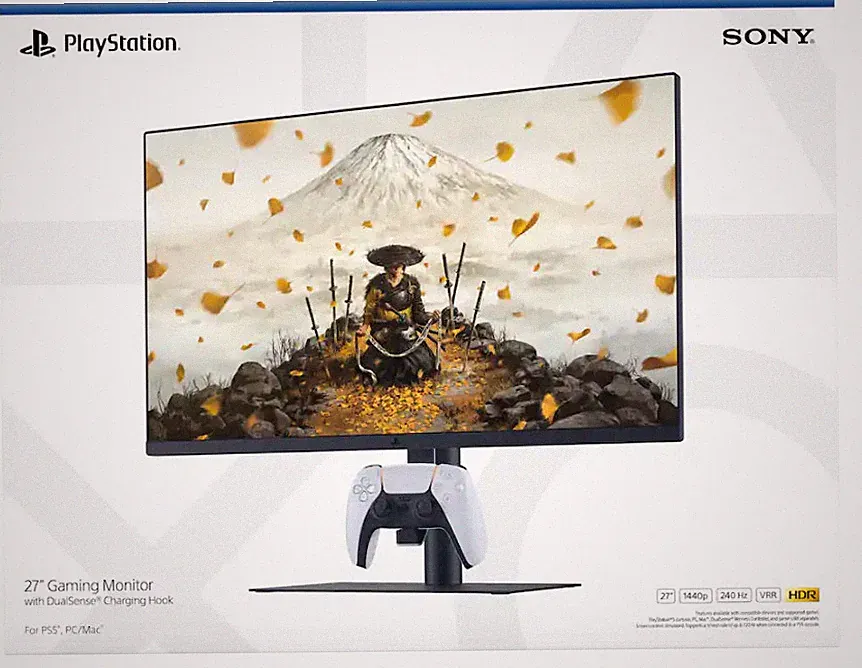 Sony PlayStation 27" Gaming Monitor DualSense Charging Hook 240Hz IPS PS5 PC