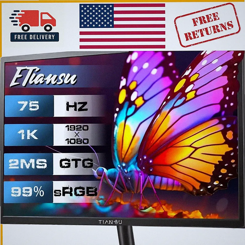 Stunning 22-Inch FHD 1080p IPS Monitor - FreeSync, Blue Light Filter Included
