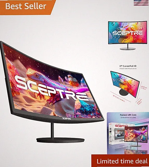 Stylish 27-Inch Curved LED Monitor - 100Hz Refresh Rate & Adaptive Sync