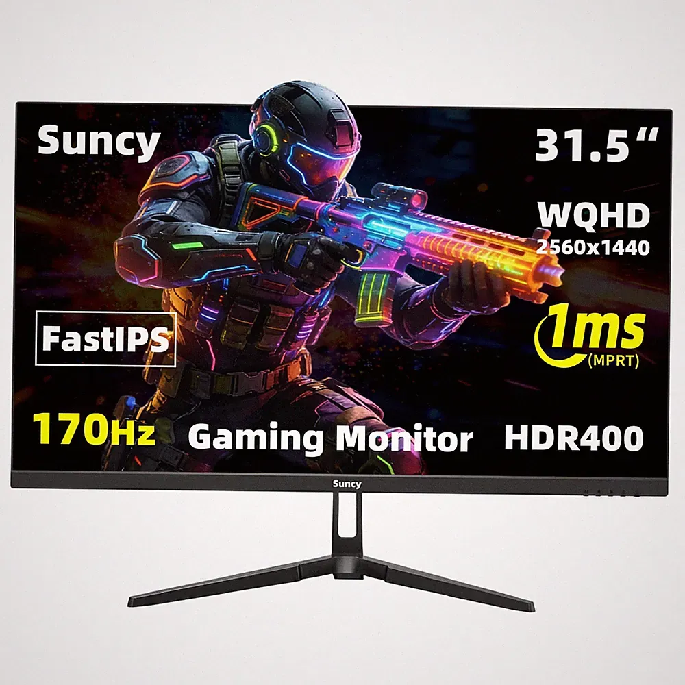 Suncy 32 inch 2K 170Hz Gaming Monitor, Fast IPS 1ms QHD (2560 x 1440) Black