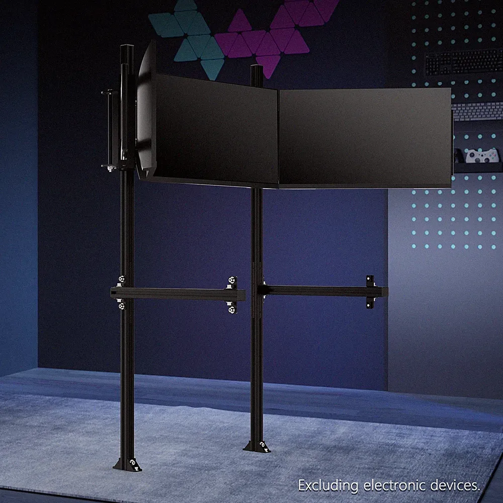 Supllueer Triple Monitor Stand Only Fit 3030 Aluminum Profile Racing Sim Cockpit