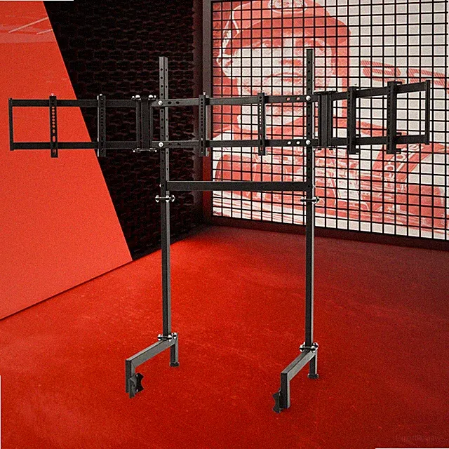 Supllueer Triple Screen Monitor Stand for Round Tube Racing Cockpit