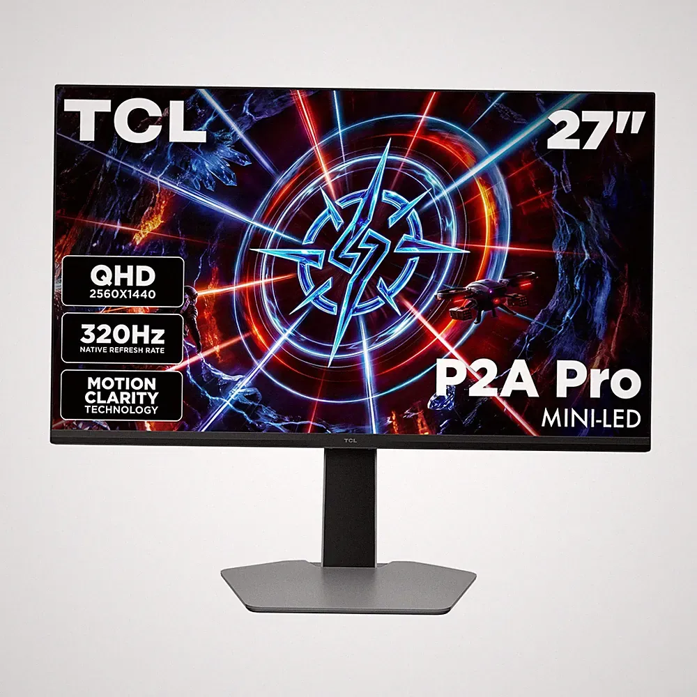 TCL 27P2A Pro 27in QHD Mini-LED Gaming Monitor, 320Hz Refresh Rate, HDR800