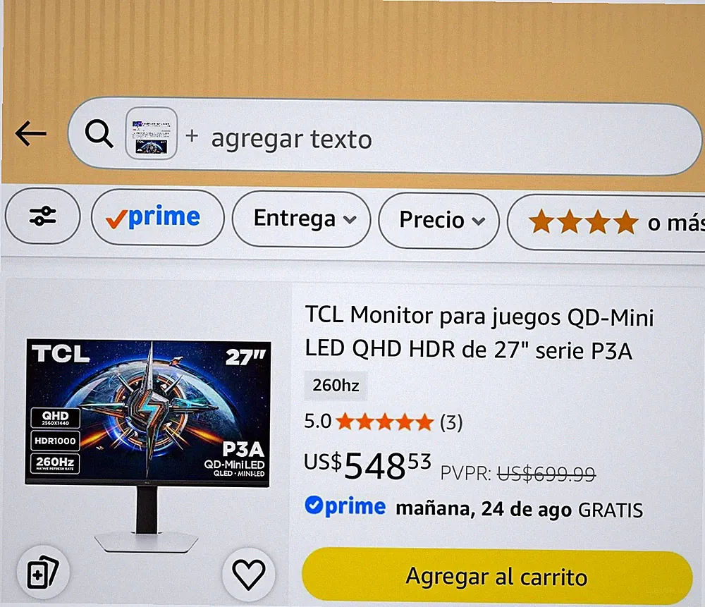 TCL 27P3A 27" QHD 2560x1440 QD-Mini LED HDR1000 260Hz 1ms HDMI/DP