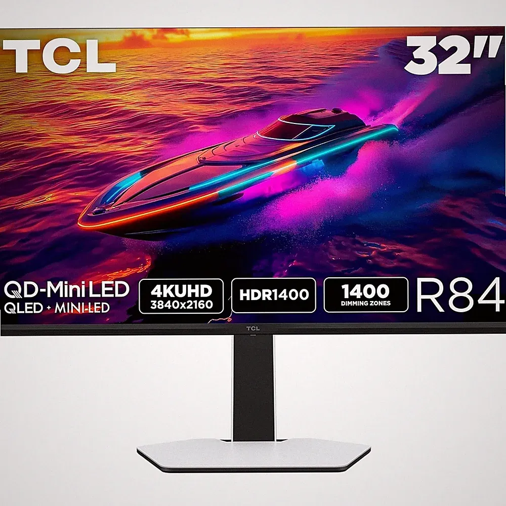 TCL 32" R84 Series 4K UHD HDR QD-Mini LED 1ms Gaming Monitor 32R84