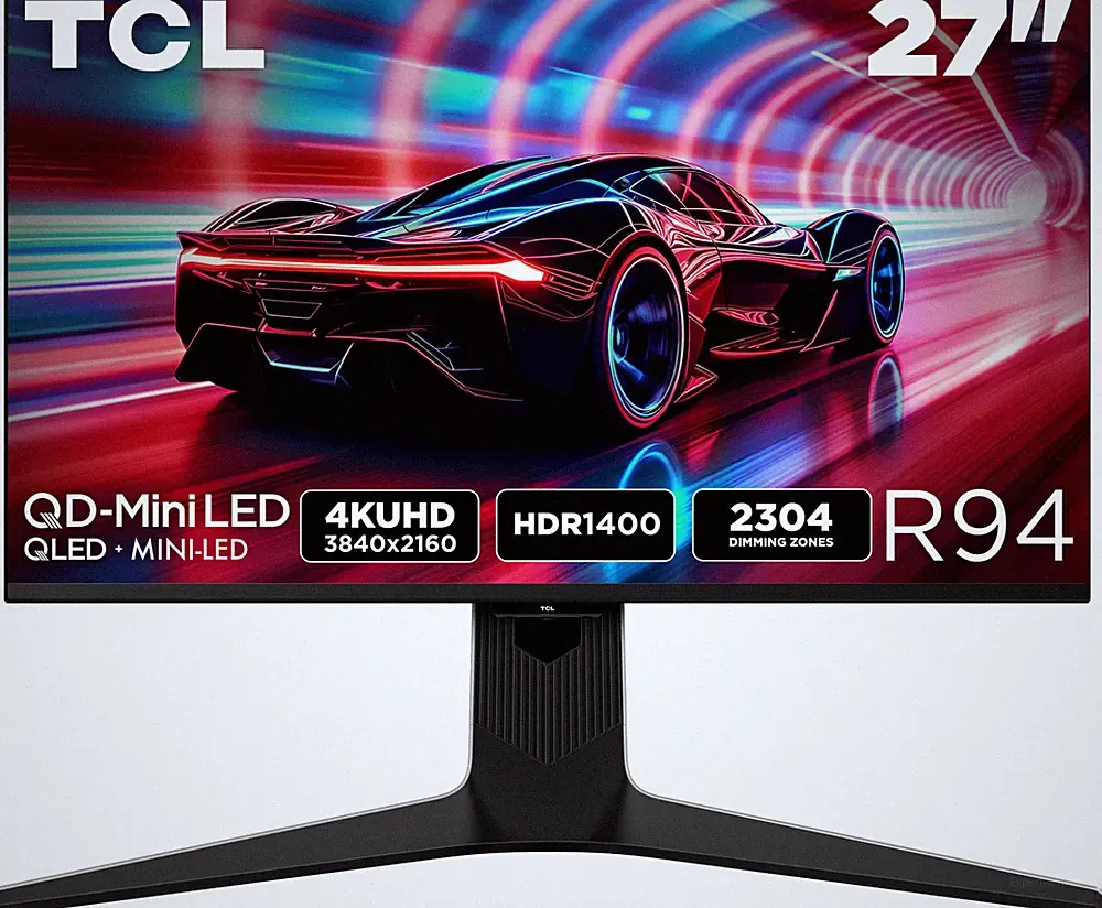 TCL - R94 27" QD Mini LED 4K UHD 165Hz 1ms AMD FreeSync Premium Gaming Monito...