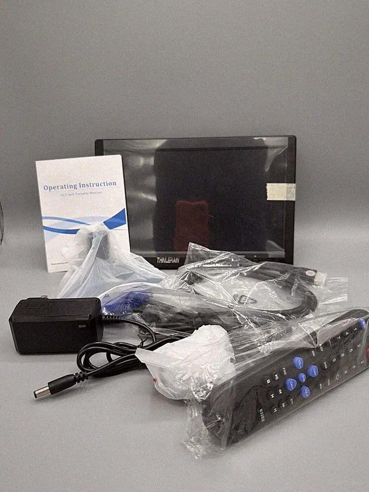 THINLERAIN 10.1” portable monitor kit new open box w/ stand remote hdmi vga usb!
