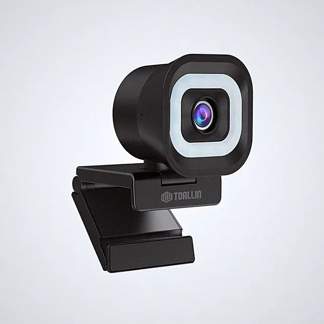 TOALLIN 4K UHD PDAF Webcam 5-level adjust Ring Light,USB Connection,Plug & play