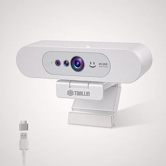 TOALLIN 4K UHD Webcam Windows Hello,Autofocus Web Camera w/ Privacy Shutter NEW
