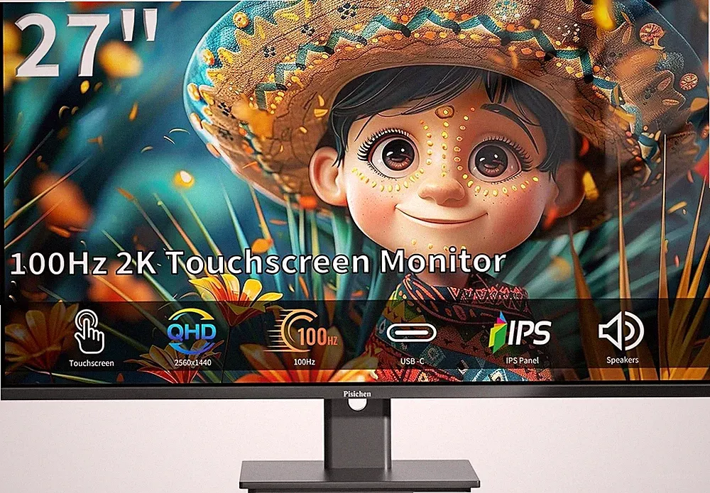 Touchscreen Monitor 27 Inch 2K 100Hz Gaming Monitor, QHD 2560x1440 27"