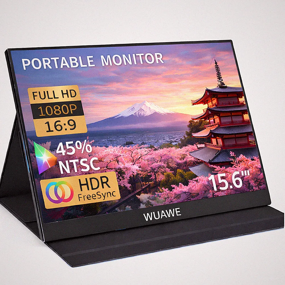 Touchscreen Portable Monitor 15.6" WUAWE FHD IPS Matte Laptop Screen Extender
