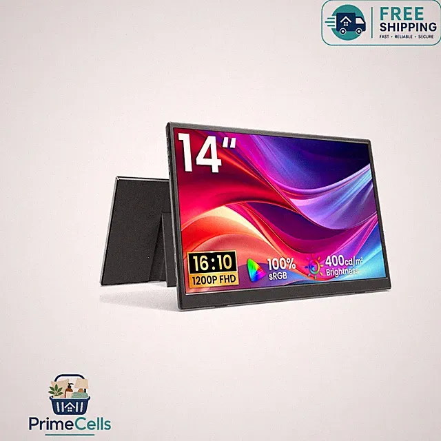 Travel-Friendly 14-Inch 1200P IPS Monitor with Kickstand - Perfect for Gaming