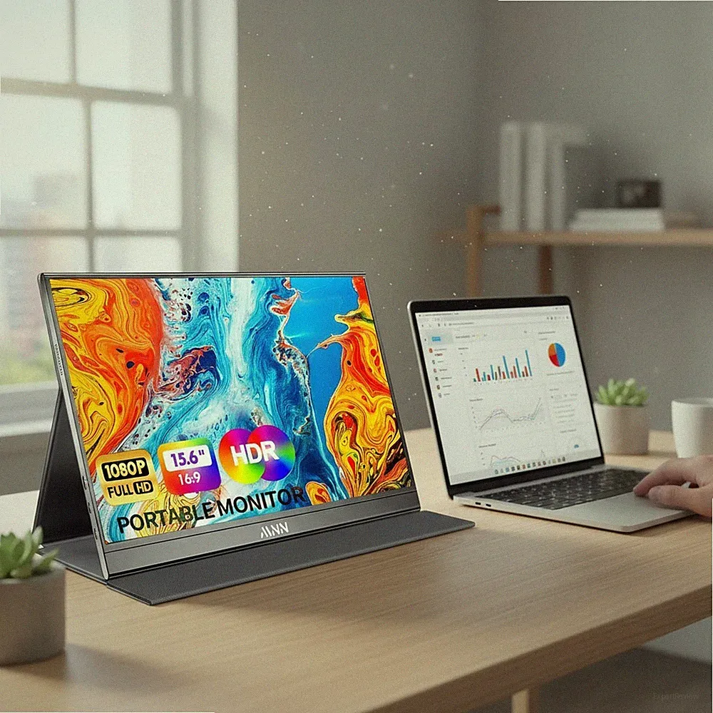 Travel-Friendly 15.6'' FHD Portable Monitor with HDR & Eye-Care Technology