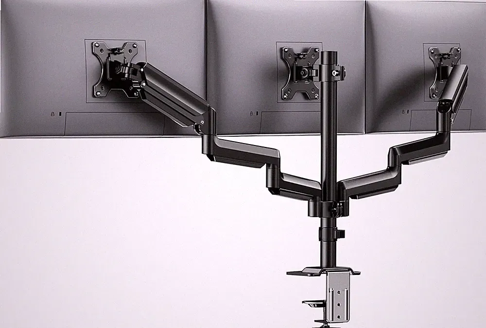 Triple Monitor Mount for 13-27 inch Computer Screens, Gaming 3 Monitor Desk M...