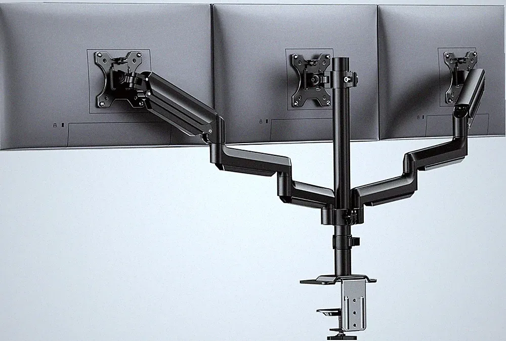 Triple Monitor Mount for 13-27 inch Computer Screens, Gaming 3 Monitor Desk M...