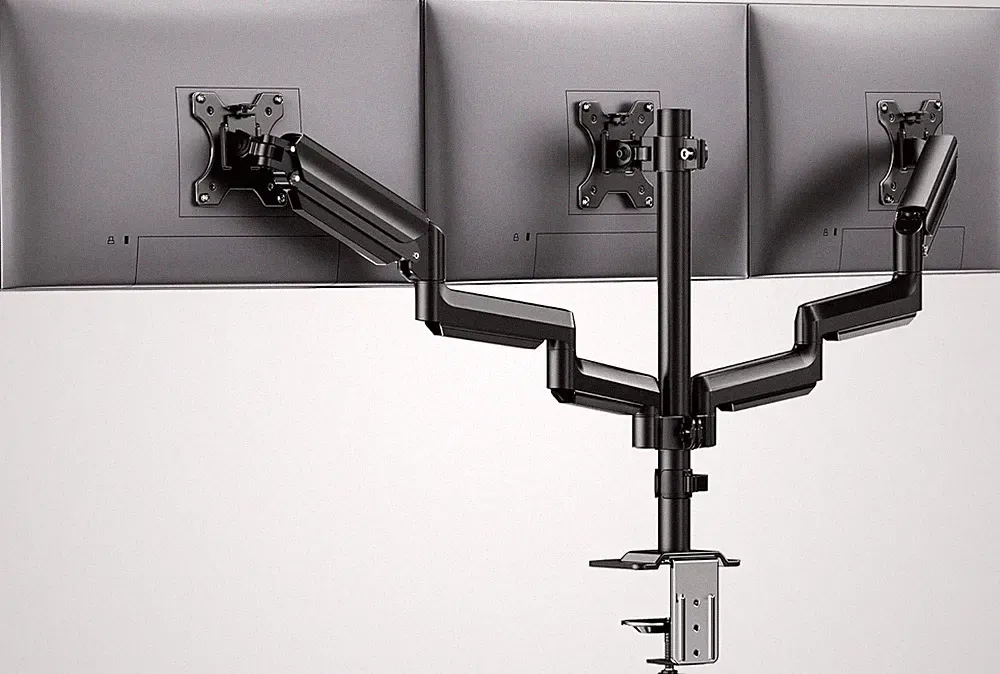 Triple Monitor Mount for 13-27 inch Computer Screens Gaming 3 Monitor Desk Mount