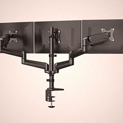 Triple Monitor Mount for 17 to 32 inch Screens, Adjustment Gaming Triple Black