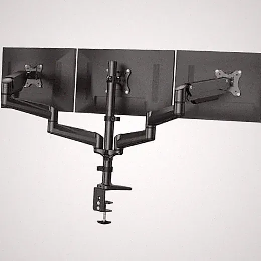 Triple Monitor Mount for 17 to 32 inch Screens, Adjustment Gaming Triple Black