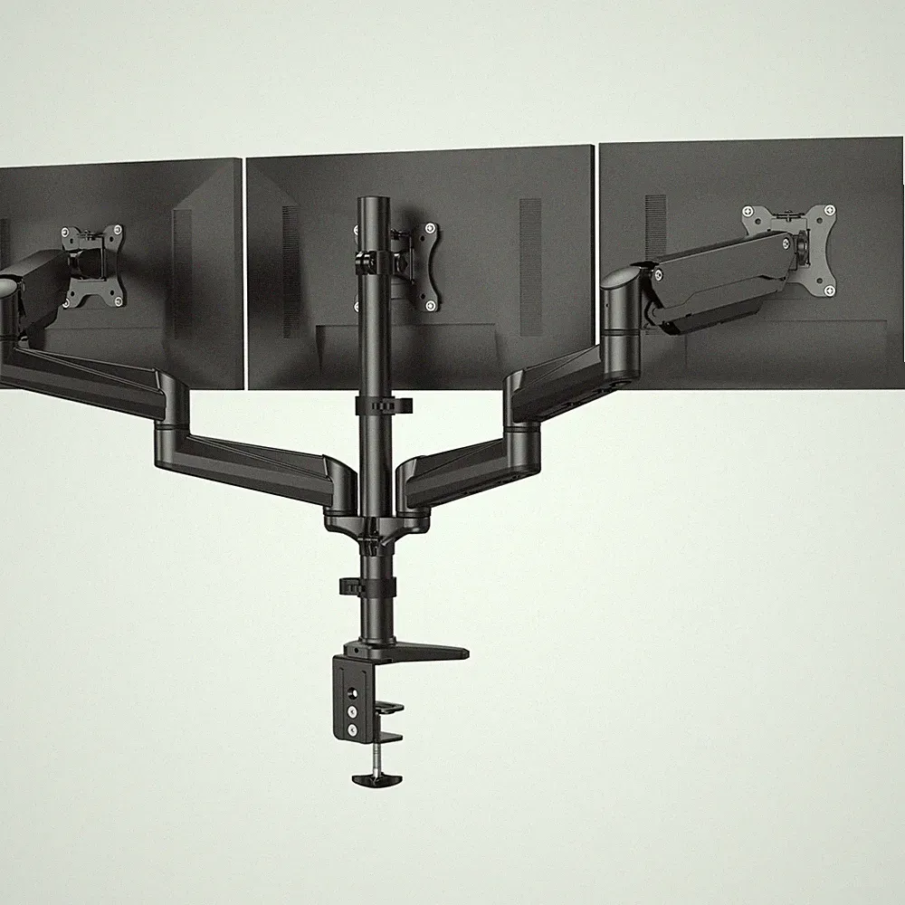 Triple Monitor Mount for 17 to 32 inch Screens, Adjustment Gaming Triple Moni...