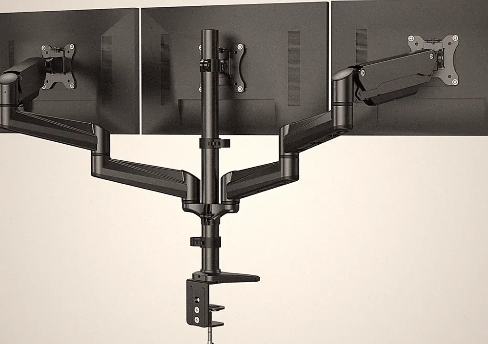Triple Monitor Mount for 17 to 32 Inch Screens, Adjustment Gaming Triple Monitor