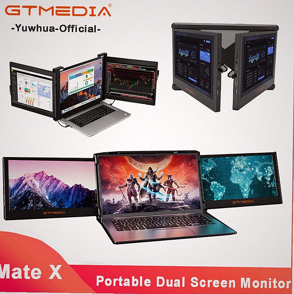 Triple Portable Monitor Dual Monitor Laptop Screen Extender USB A/C IPS 1080P US