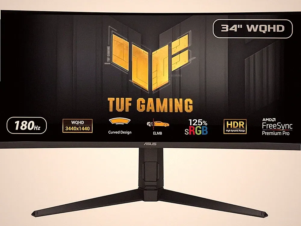 TUF VG34VQL3A 34" Class UW-QHD Curved Screen Gaming LED Monitor - 21:9 - Black