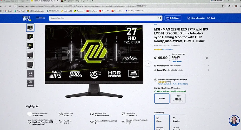 TWO BRAND NEW 27in GAMING MONITORS Display Port HDMI Rapid IPS LCD FHD 200Hz