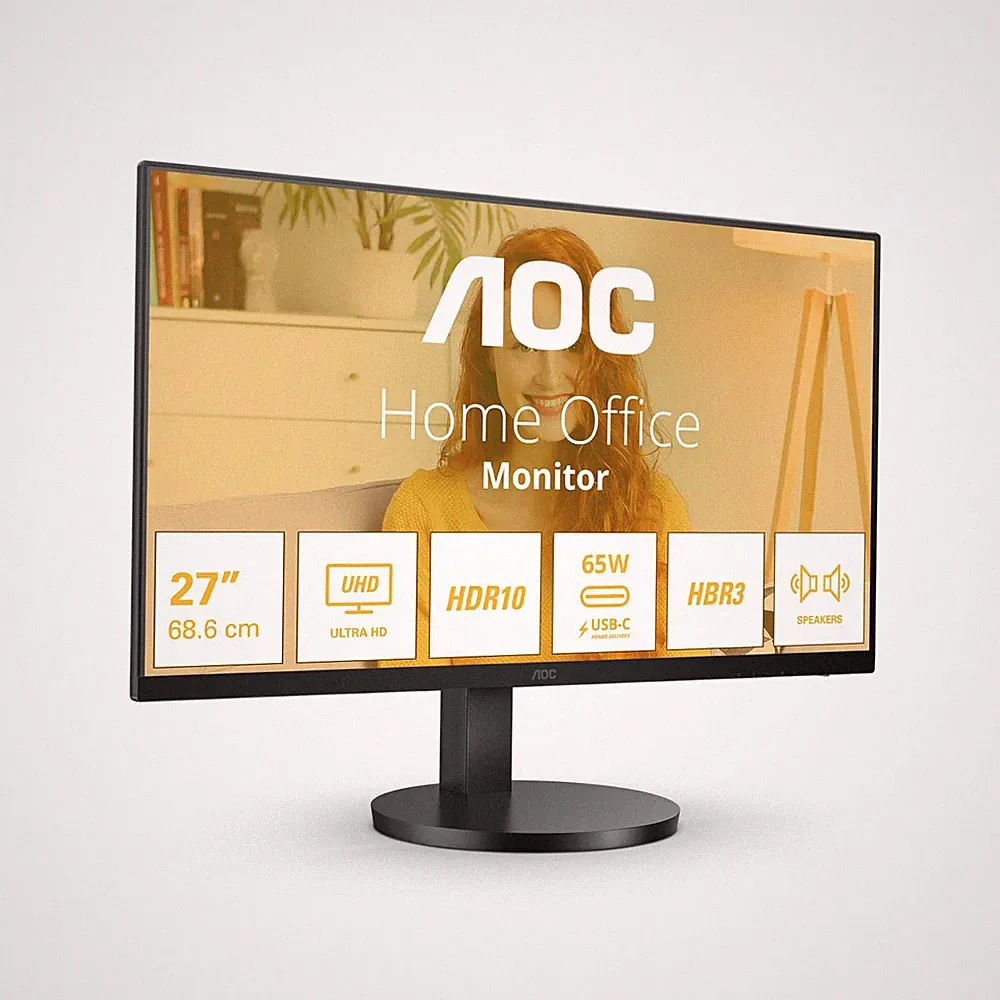 U27B3CF - 27 Inch UHD Monitor, Speakers, Height Adjustable, HDR10 3840x216...